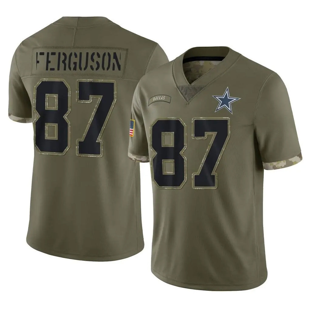 Kooe D.Cowboys #87 Jake Ferguson Player Olive Salute to Service Limited Game Stitched Jerseys