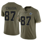 Kooe D.Cowboys #87 Jake Ferguson Player Olive Salute to Service Limited Game Stitched Jerseys