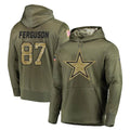 Kooe D.Cowboys #87 Jake Ferguson Player Olive Salute to Service Pullover Hoodies Home Game Stitched Jerseys