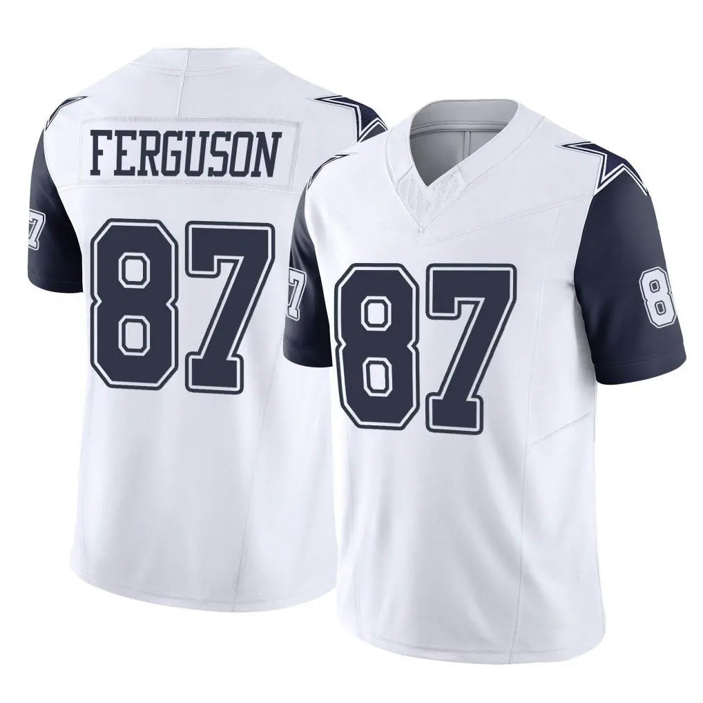 Kooe D.Cowboys #87 Jake Ferguson Player White-Navy Limited Vapor F.U.S.E. Home Game Stitched Jerseys