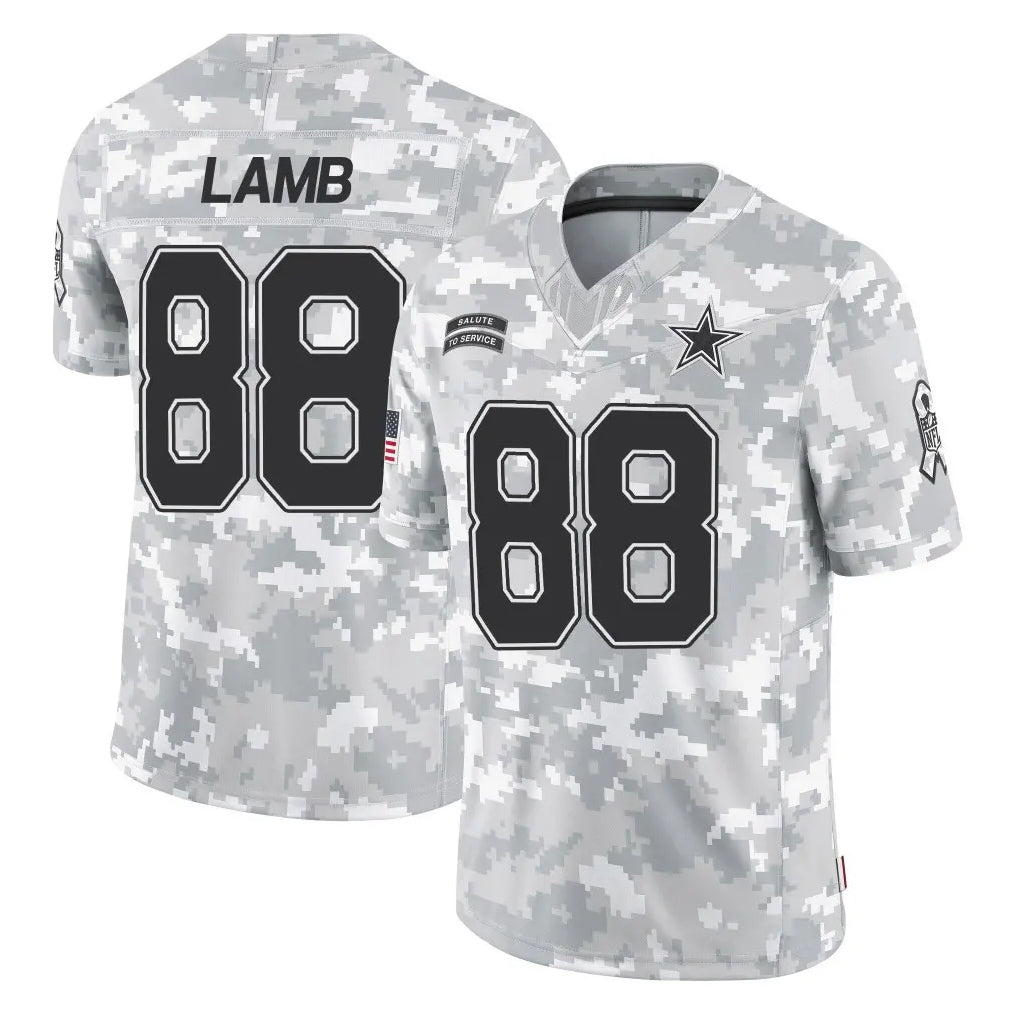 Kooe D.Cowboys #88 CeeDee Lamb Player Arctic Camo Salute to Service Limited Home Game Stitched Jerseys