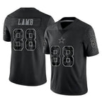 Kooe D.Cowboys #88 CeeDee Lamb Player Black Limited Reflective Home Game Stitched Jerseys