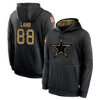 Kooe D.Cowboys #88 CeeDee Lamb Player Black Salute to Service Pullover Hoodies Limited Stitched Jerseys