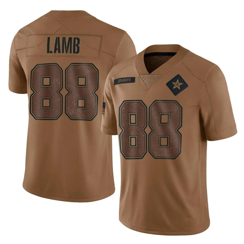 Kooe D.Cowboys #88 CeeDee Lamb Player Brown Salute to Service Limited Home Game Stitched Jerseys