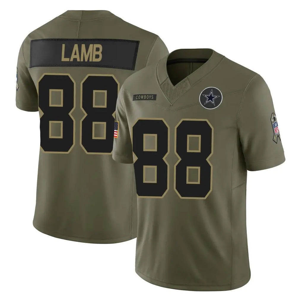 Kooe D.Cowboys #88 CeeDee Lamb Player Olive 2025 Salute to Service Limited Home Game Stitched Jerseys