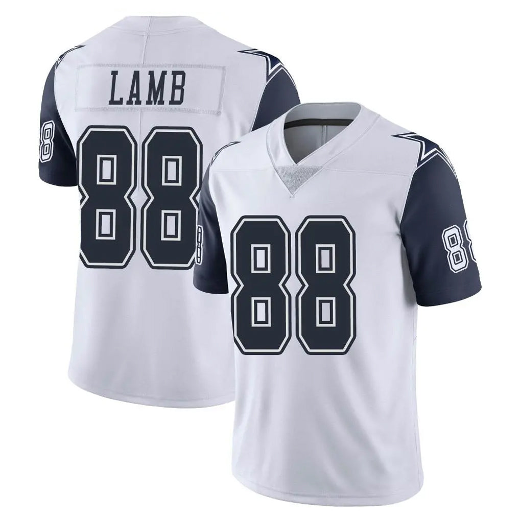Kooe D.Cowboys #88 CeeDee Lamb Player White-Navy Limited Color Rush Vapor Untouchable Home Game Stitched Jerseys