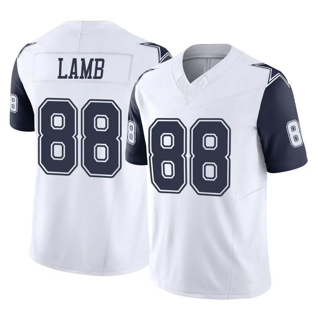 Kooe D.Cowboys #88 CeeDee Lamb Player White-Navy Limited Vapor F.U.S.E. Home Game Stitched Jerseys
