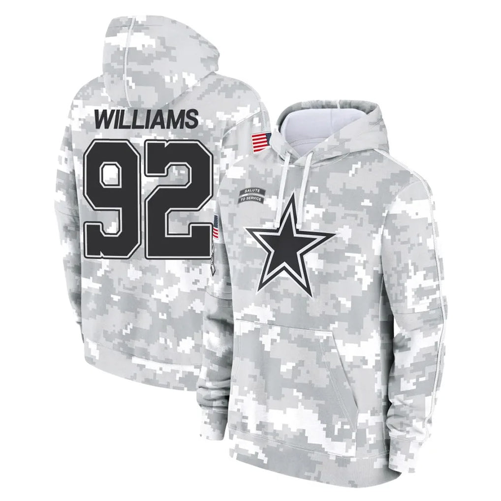 Kooe D.Cowboys #92 Quinnen Williams Player Arctic Camo Salute to Service Hoodies Limited Game Stitched Jerseys