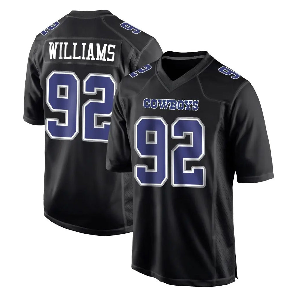 Kooe D.Cowboys #92 Quinnen Williams Player Carbon Black Fashion Home Game Stitched Jerseys