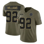 Kooe D.Cowboys #92 Quinnen Williams Player Olive 2025 Salute to Service Limited Home Game Stitched Jerseys
