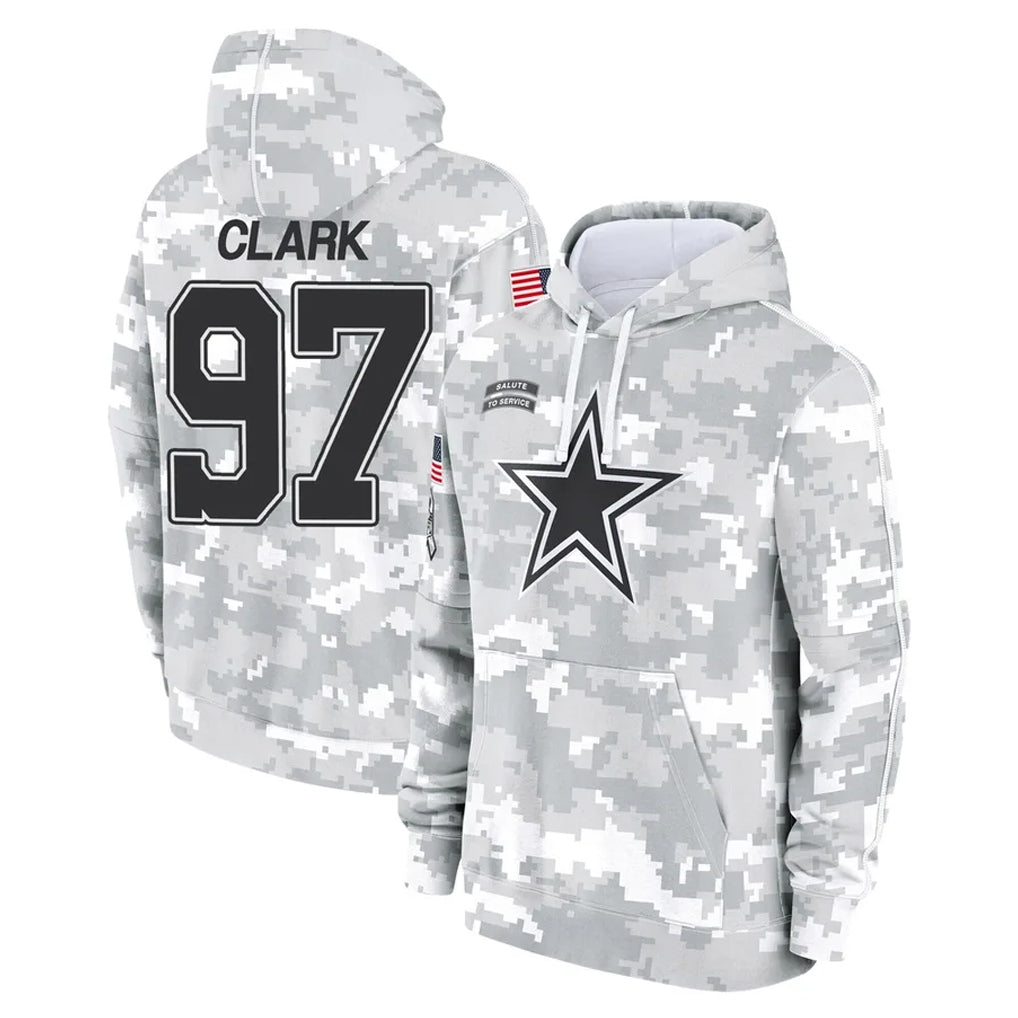 Kooe D.Cowboys #97 Kenny Clark Player Arctic Camo Salute to Service Hoodies Limited Game Stitched Jerseys