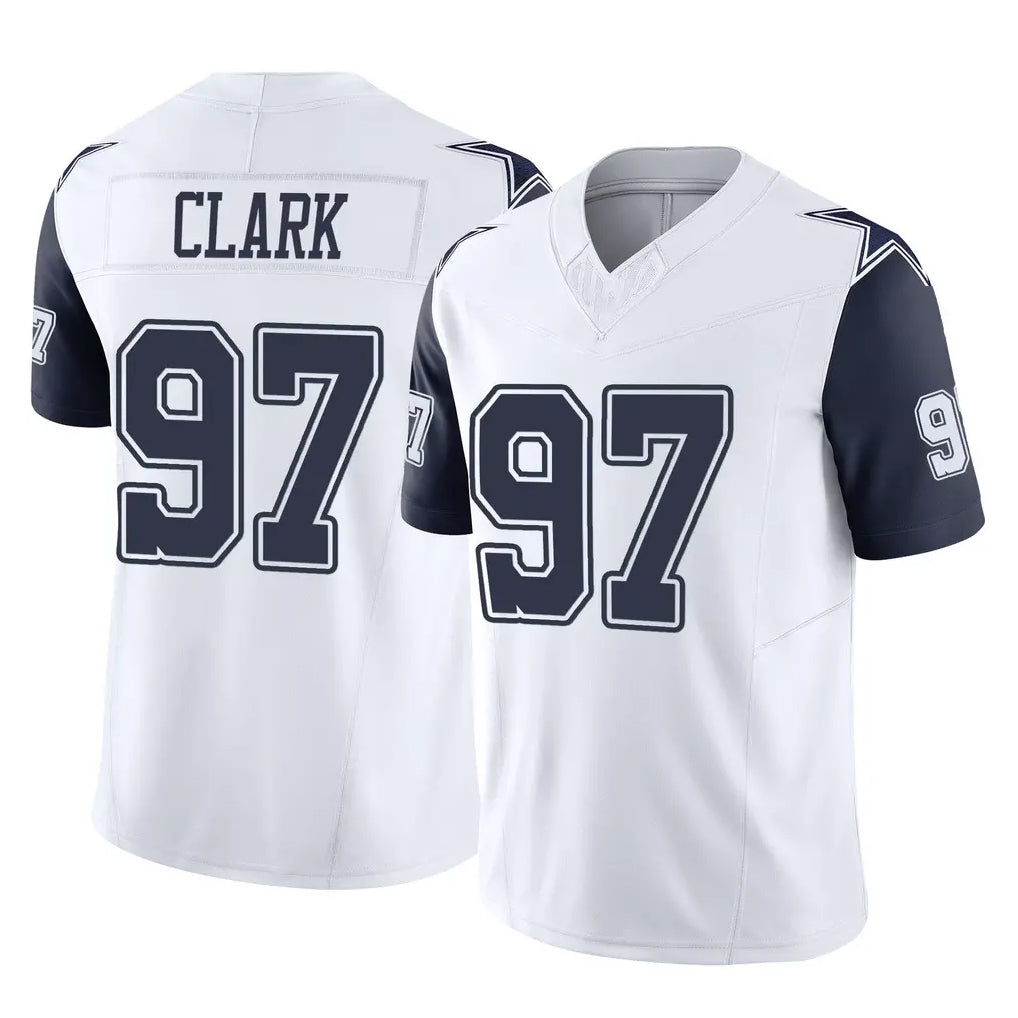 Kooe D.Cowboys #97 Kenny Clark Player White-Navy Limited Vapor F.U.S.E. Home Game Stitched Jerseys