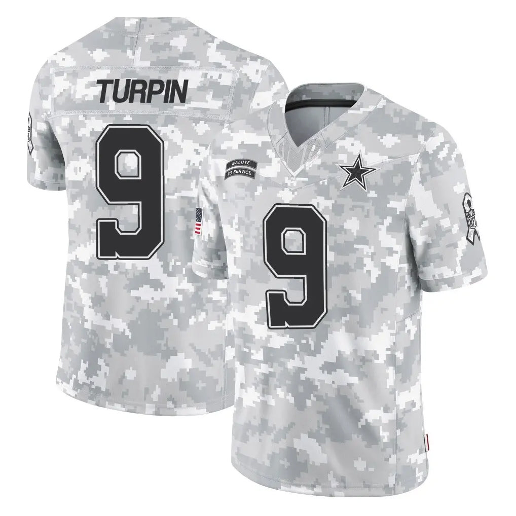 Kooe D.Cowboys #9 KaVontae Turpin Player Arctic Camo Salute to Service Limited Home Game Stitched Jerseys