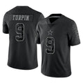 Kooe D.Cowboys #9 KaVontae Turpin Player Black Limited Reflective Home Game Stitched Jerseys