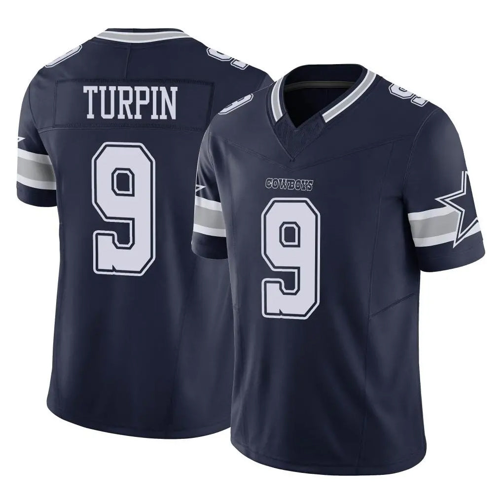 Kooe D.Cowboys #9 KaVontae Turpin Player Navy Limited Vapor F.U.S.E. Home Game Stitched Jerseys