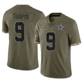 Kooe D.Cowboys #9 KaVontae Turpin Player Olive Salute to Service Limited Game Stitched Jerseys