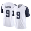 Kooe D.Cowboys #9 KaVontae Turpin Player White-Navy Limited Vapor F.U.S.E. Home Game Stitched Jerseys