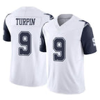 Kooe D.Cowboys #9 KaVontae Turpin Player White-Navy Limited Vapor F.U.S.E. Home Game Stitched Jerseys