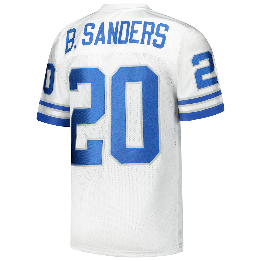 Kooe D.Lions  1994 #20 Barry Sanders Mitchell & Ness White Authentic Throwback Retired Player Stitched Jerseys