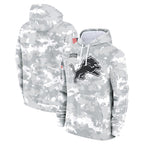 Kooe D.Lions Arctic Camo Salute to Service Hoodies Limited Game Blank Player Stitched Jerseys
