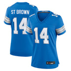 Kooe D.Lions Home Game Stitched Jerseys - Blue - #14 Amon-Ra St. Brown Player