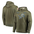 Kooe D.Lions Olive Salute to Service Pullover Hoodies Home Game Blank Player Stitched Jerseys