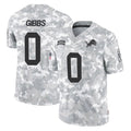 Kooe D.Lions #0 Jahmyr Gibbs Player Arctic Camo Salute To Service Limited Stitched Jerseys