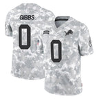 Kooe D.Lions #0 Jahmyr Gibbs Player Arctic Camo Salute To Service Limited Stitched Jerseys