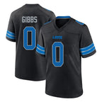 Kooe D.Lions #0 Jahmyr Gibbs Player Black Alternate Home Game Stitched Jerseys