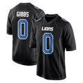 Kooe D.Lions #0 Jahmyr Gibbs Player Black Fashion Home Game Stitched Jerseys