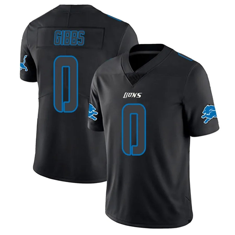Kooe D.Lions #0 Jahmyr Gibbs Player Black Limited Fashion Stitched Jerseys