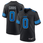 Kooe D.Lions #0 Jahmyr Gibbs Player Black Replica Game Stitched Jerseys