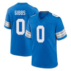 Kooe D.Lions #0 Jahmyr Gibbs Player Blue Alternate Home Game Stitched Jerseys