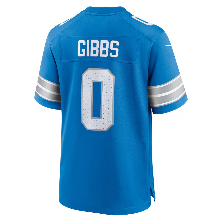 Kooe D.Lions #0 Jahmyr Gibbs Player Blue Home Game Stitched Jerseys