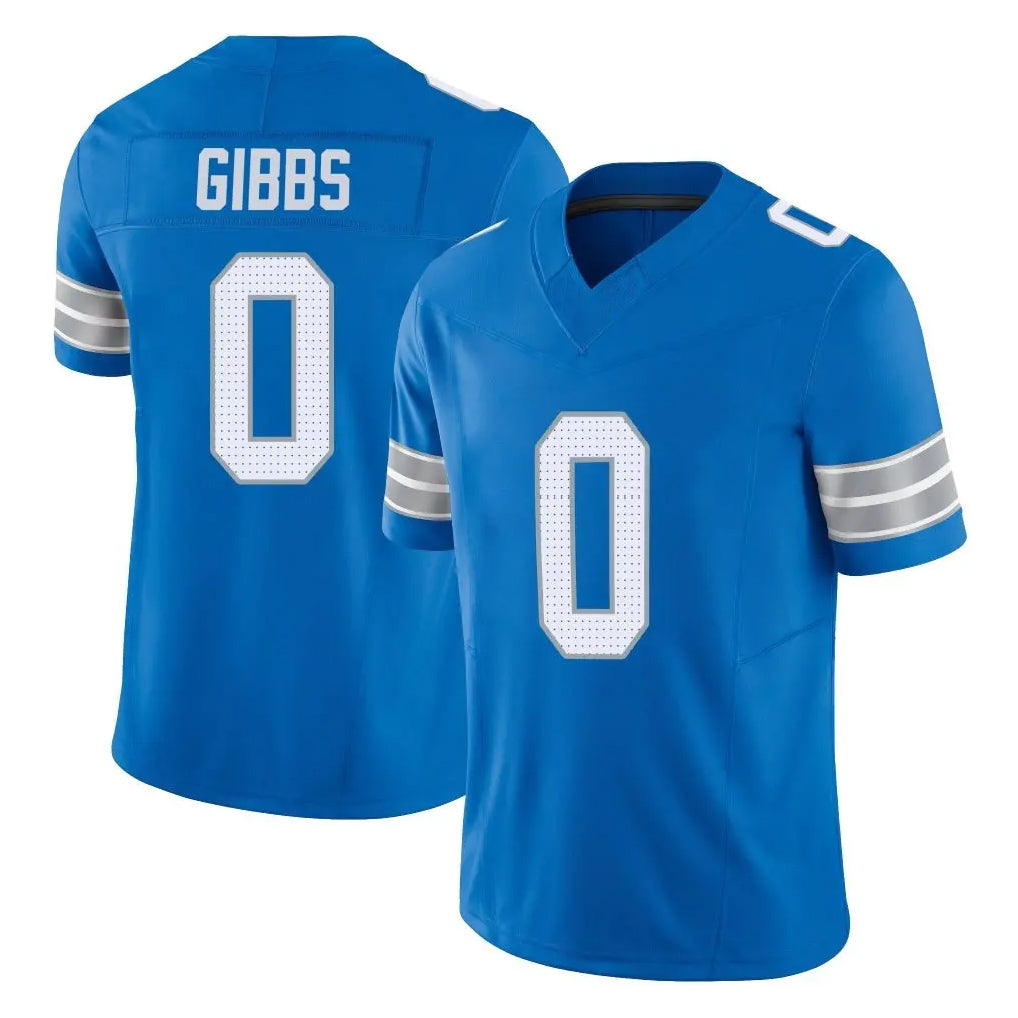 Kooe D.Lions #0 Jahmyr Gibbs Player Blue Limited Vapor F.U.S.E. Alternate Home Game Stitched Jerseys