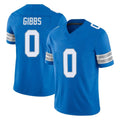 Kooe D.Lions #0 Jahmyr Gibbs Player Blue Limited Vapor F.U.S.E. Alternate Home Game Stitched Jerseys