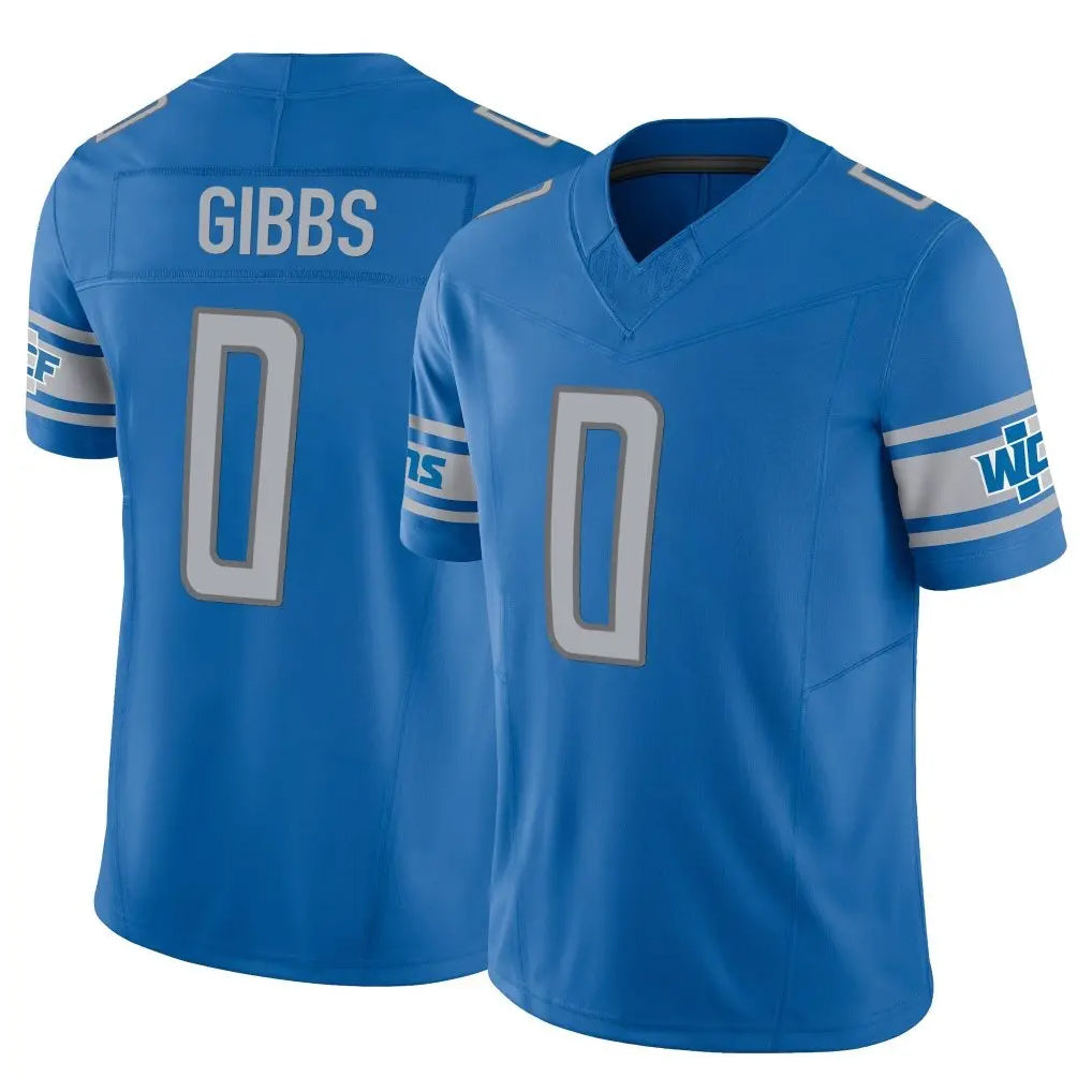 Kooe D.Lions #0 Jahmyr Gibbs Player Blue Vapor F.U.S.E. Limited Home Game Stitched Jerseys
