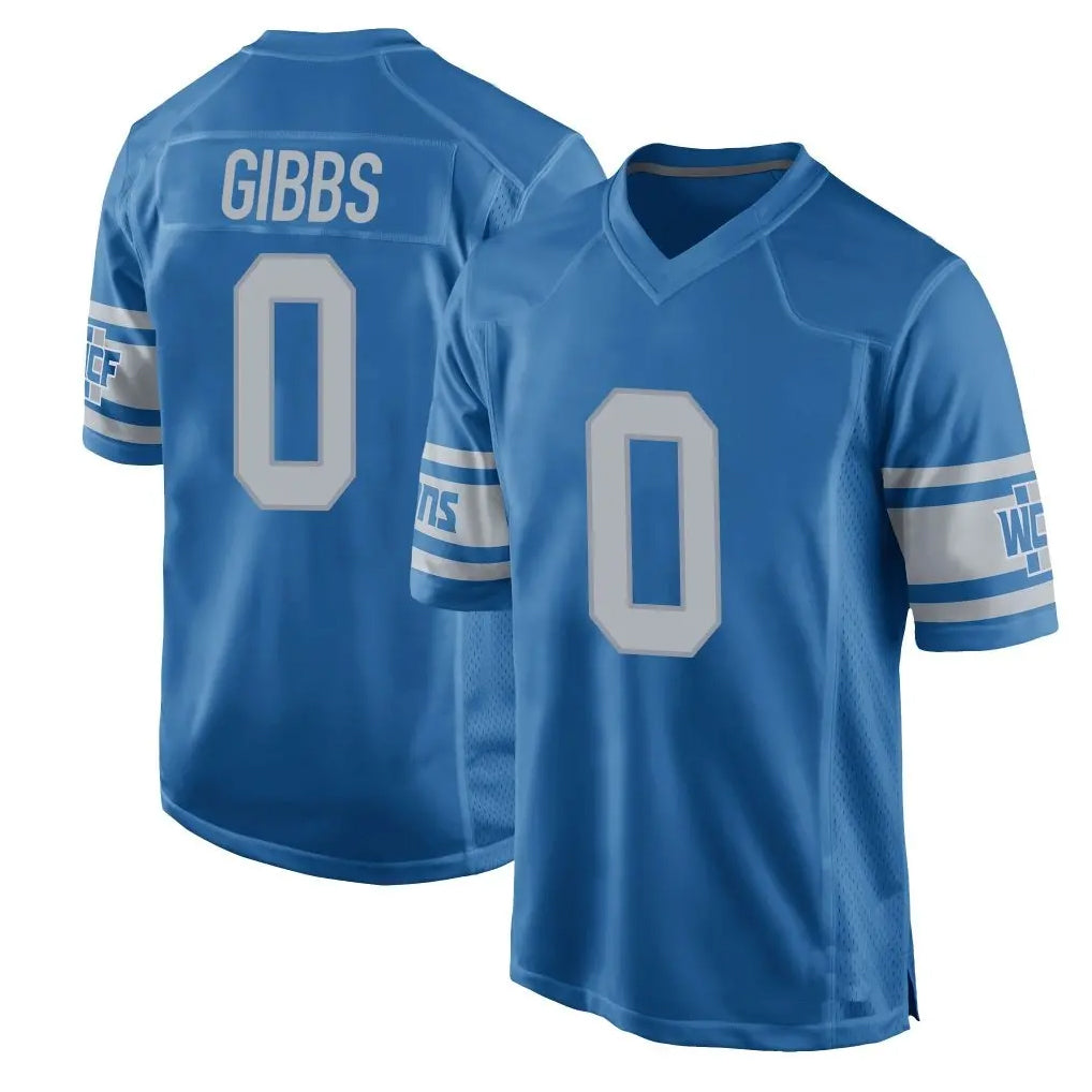 Kooe D.Lions #0 Jahmyr Gibbs Player Blue Vapor Untouchable Throwback Game Stitched Jerseys