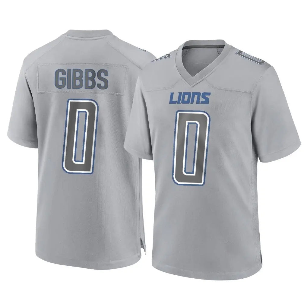 Kooe D.Lions #0 Jahmyr Gibbs Player Gray Atmosphere Fashion Home Game Stitched Jerseys