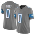 Kooe D.Lions #0 Jahmyr Gibbs Player Gray Vapor F.U.S.E. Limited Home Game Stitched Jerseys