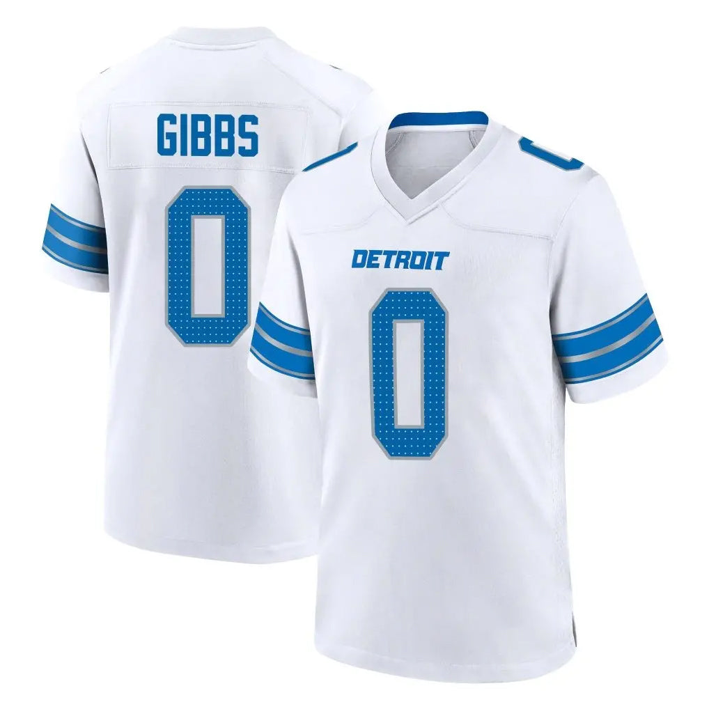 Kooe D.Lions #0 Jahmyr Gibbs Player White Alternate Home Game Stitched Jerseys