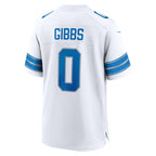 Kooe D.Lions #0 Jahmyr Gibbs Player White Home Game Stitched Jerseys