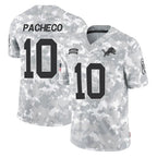 Kooe D.Lions #10 Isiah Pacheco Player Arctic Camo Salute To Service Limited Stitched Jerseys