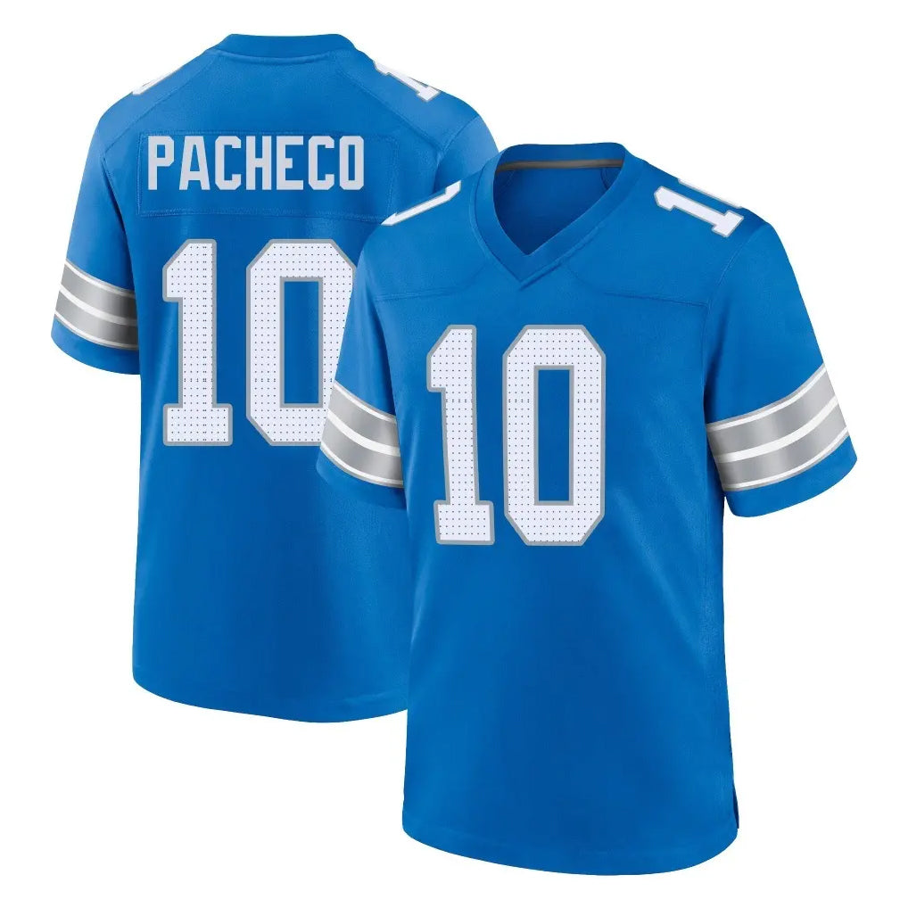 Kooe D.Lions #10 Isiah Pacheco Player Blue Alternate Home Game Stitched Jerseys
