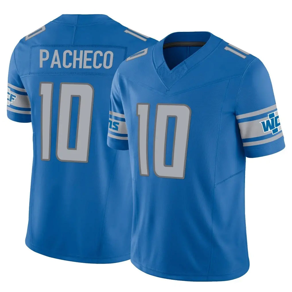 Kooe D.Lions #10 Isiah Pacheco Player Blue Vapor F.U.S.E. Limited Home Game Stitched Jerseys