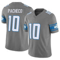 Kooe D.Lions #10 Isiah Pacheco Player Gray Vapor F.U.S.E. Limited Home Game Stitched Jerseys