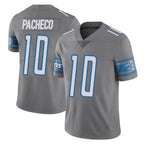 Kooe D.Lions #10 Isiah Pacheco Player Gray Vapor Untouchable Limited Home Game Stitched Jerseys