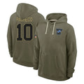 Kooe D.Lions #10 Isiah Pacheco Player Olive Salute to Service Pullover Hoodies Limited Stitched Jerseys