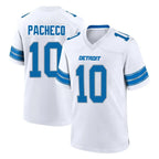 Kooe D.Lions #10 Isiah Pacheco Player White Alternate Home Game Stitched Jerseys