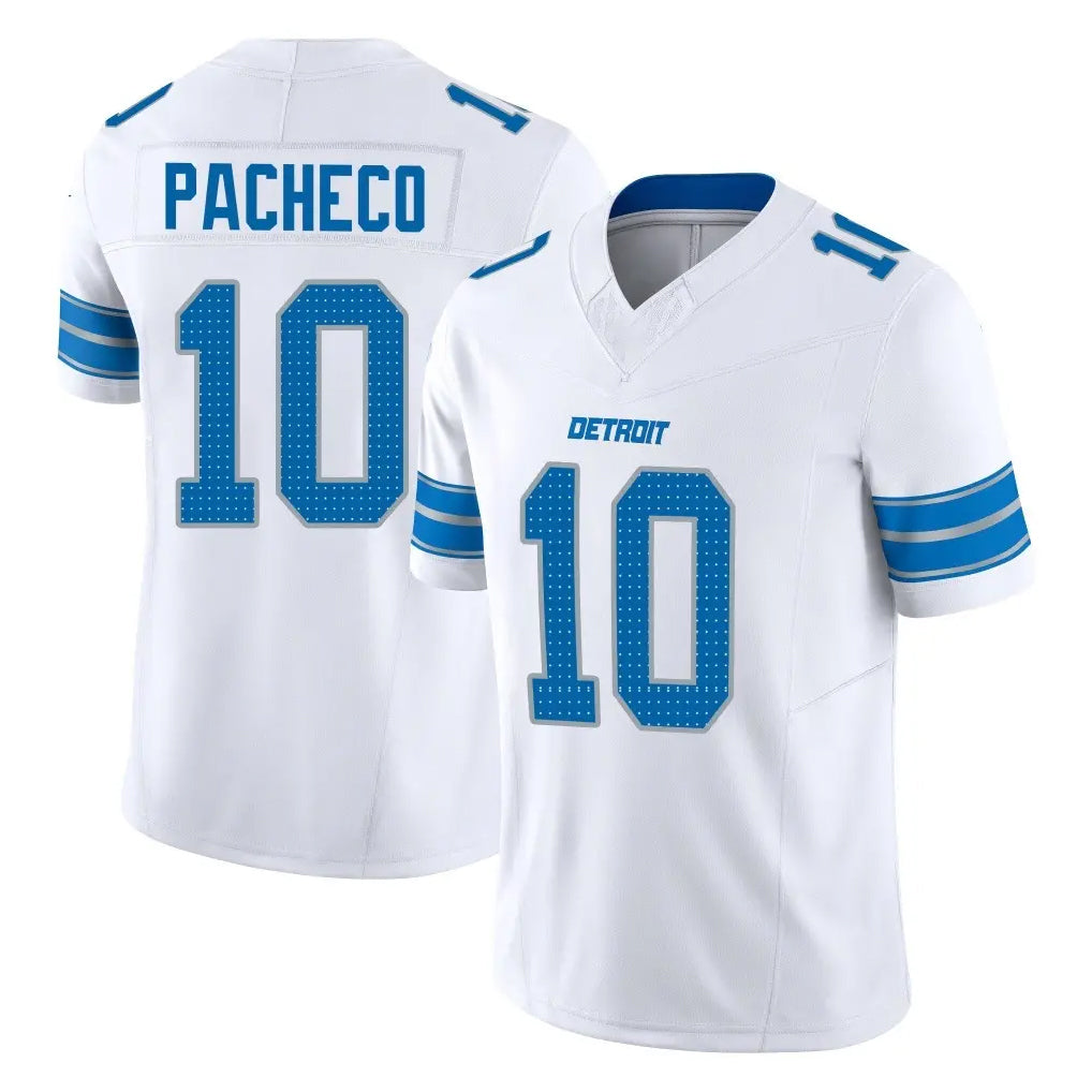 Kooe D.Lions #10 Isiah Pacheco Player White Limited Vapor F.U.S.E. Alternate Home Game Stitched Jerseys